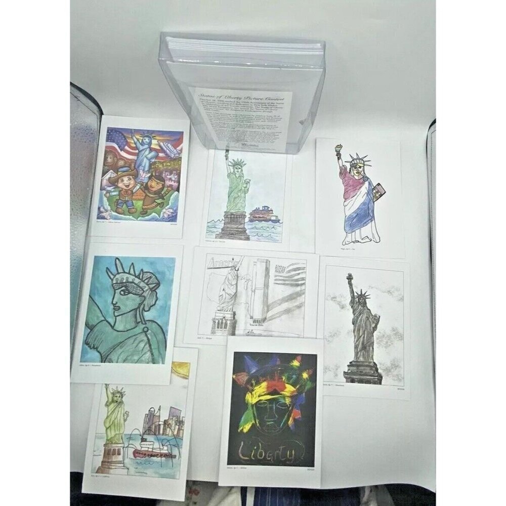 Vintage Notecards Statue Of Liberty Ellis Island Foundation Set Of 8 W/ Envelope